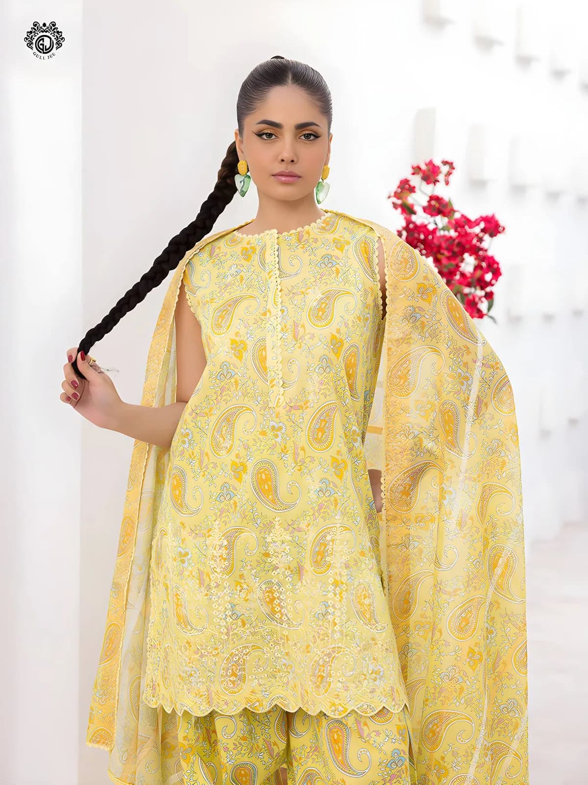 Gulljee Lawn Collection Sale Luxurious Digital Printed Embroidered Lawn Suit GZI2602A3 - Askani Group
