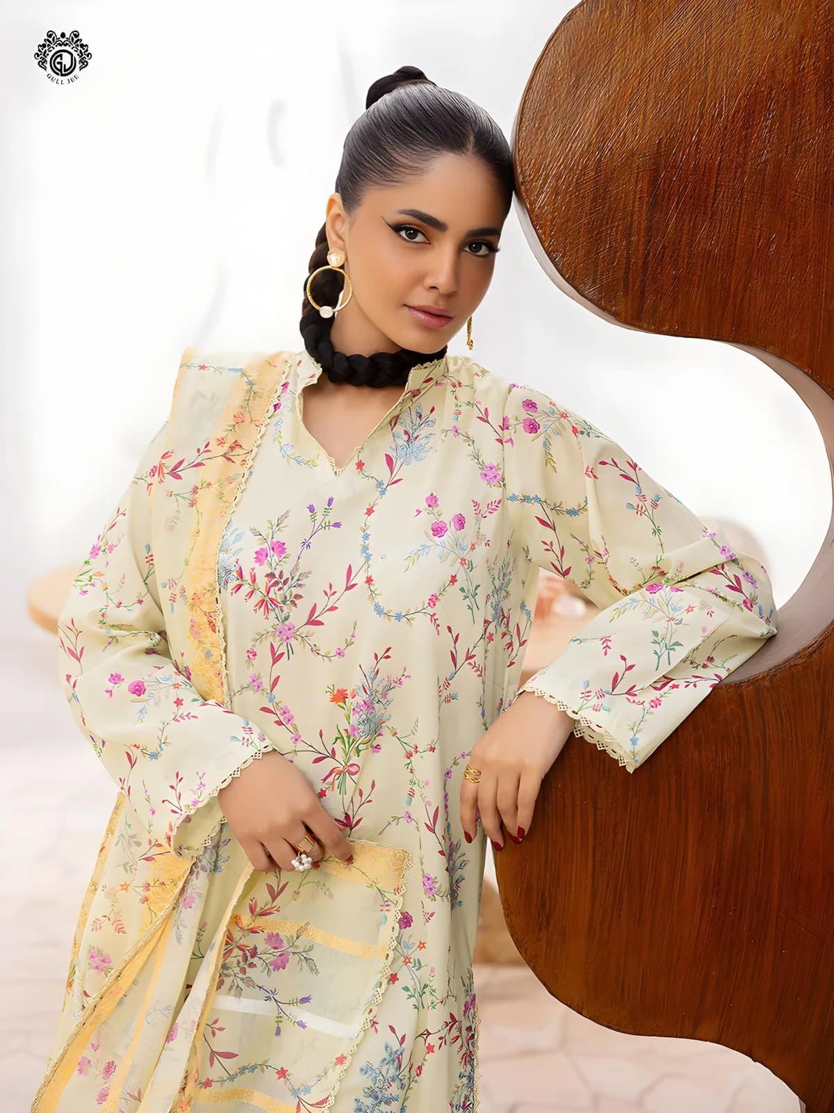 Gulljee Lawn Collection Sale Luxurious Digital Printed Embroidered Lawn Suit GZI2602A4 - Askani Group