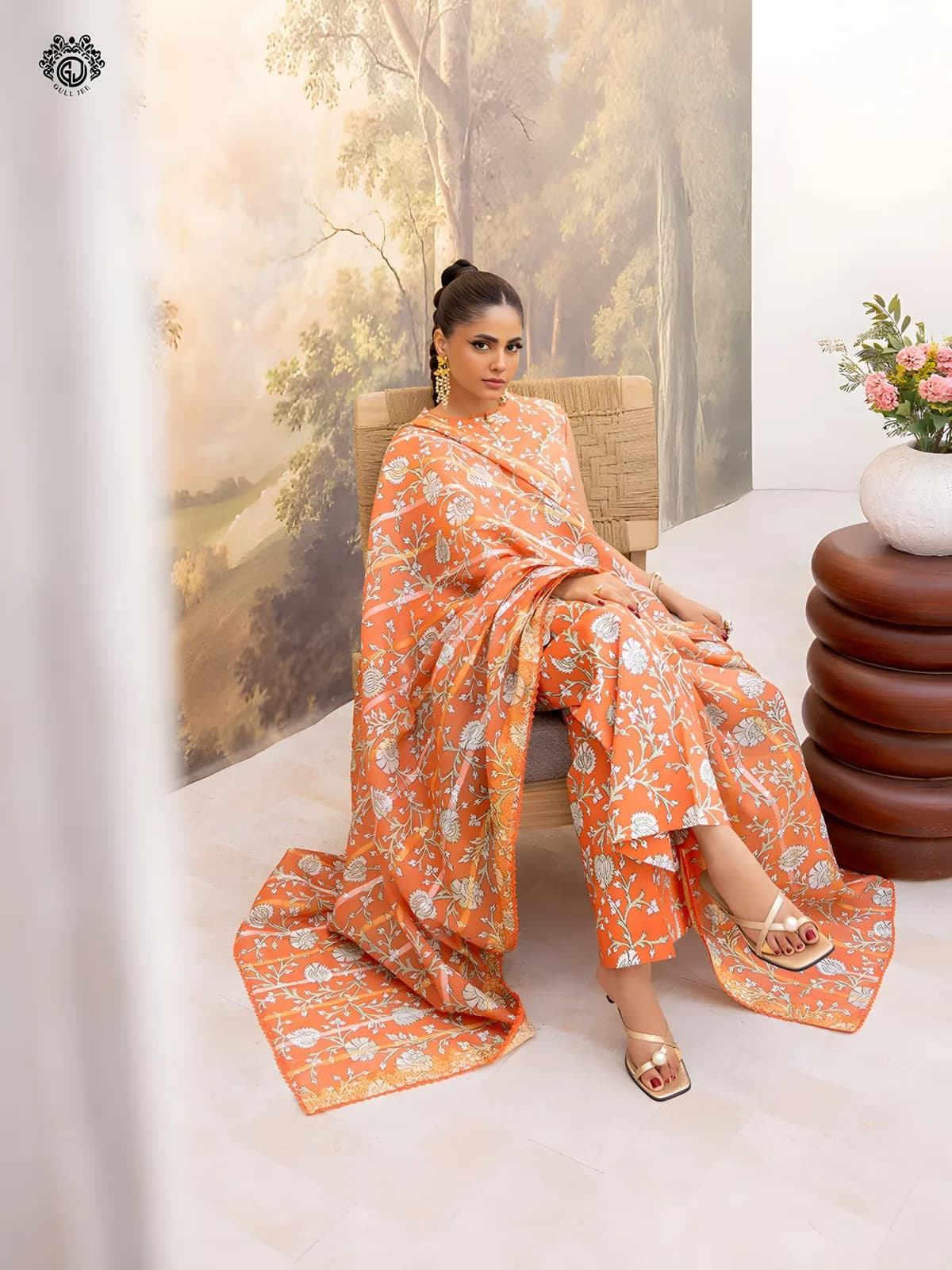 Gulljee Lawn Collection Sale Luxurious Digital Printed Embroidered Lawn Suit GZI2602A5 - Askani Group