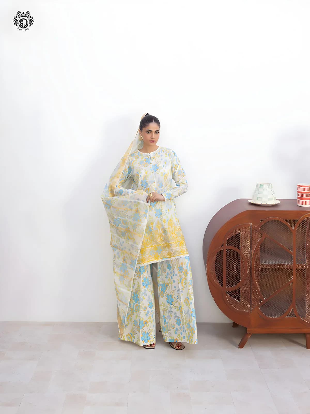 Gulljee Lawn Collection Sale Luxurious Digital Printed Embroidered Lawn Suit GZI2602A6 - Askani Group