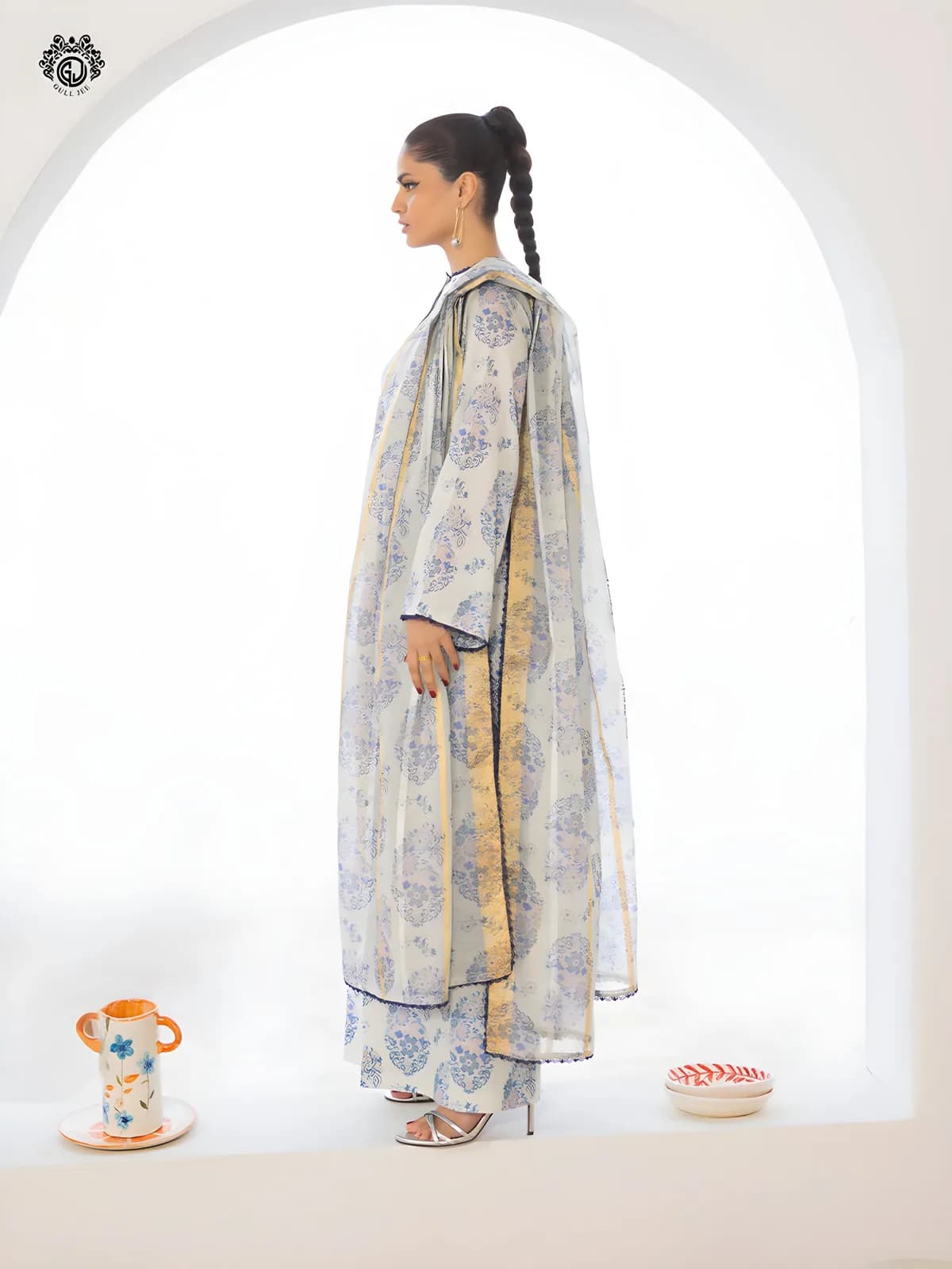 Gulljee Lawn Collection Sale Luxurious Digital Printed Embroidered Lawn Suit GZI2602A7 - Askani Group