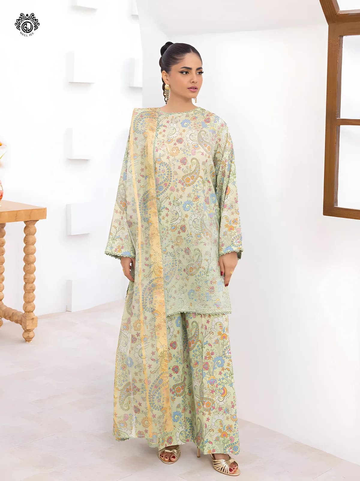 Gulljee Lawn Collection Sale Luxurious Digital Printed Embroidered Lawn Suit GZI2602A11 - Askani Group