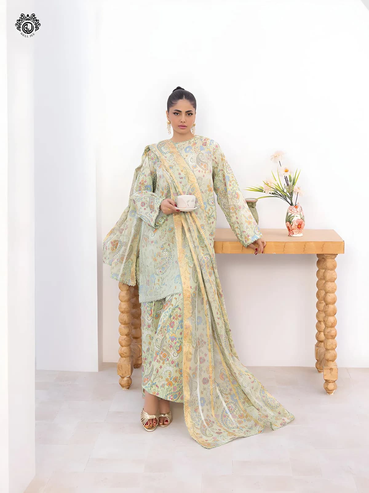 Gulljee Lawn Collection Sale Luxurious Digital Printed Embroidered Lawn Suit GZI2602A11 - Askani Group