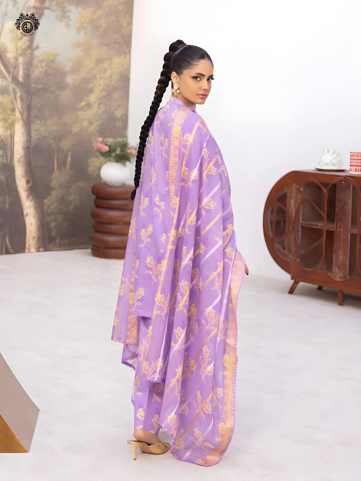 Gulljee Lawn Collection Sale Luxurious Digital Printed Embroidered Lawn Suit GZI2602A12 - Askani Group