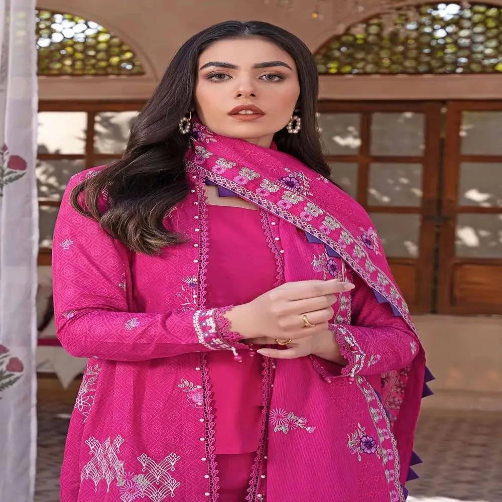 3PC Embroidered Lawn Unstitched Suit With Embroidered Denting Lawn Dupatta DN-32042 by Gul Ahmed