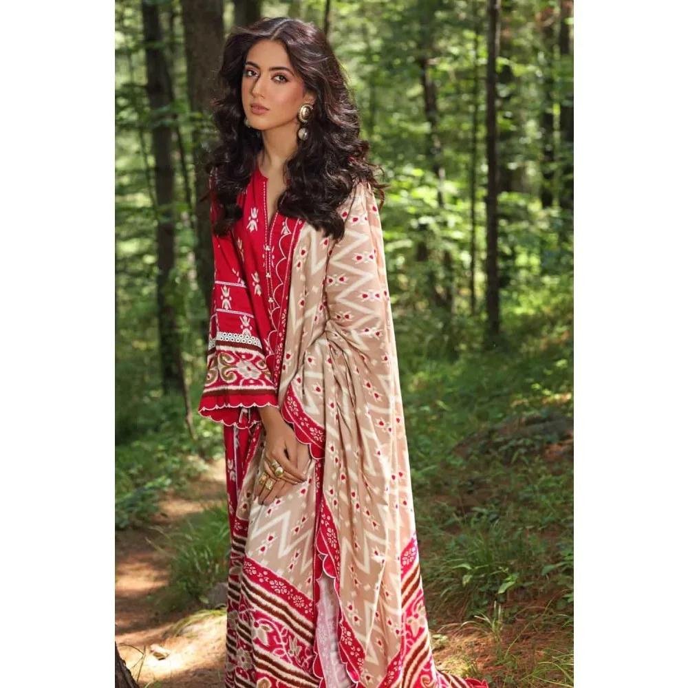 3PC Printed Linen Unstitched Suit LT-12034 A by Gul Ahmed PK