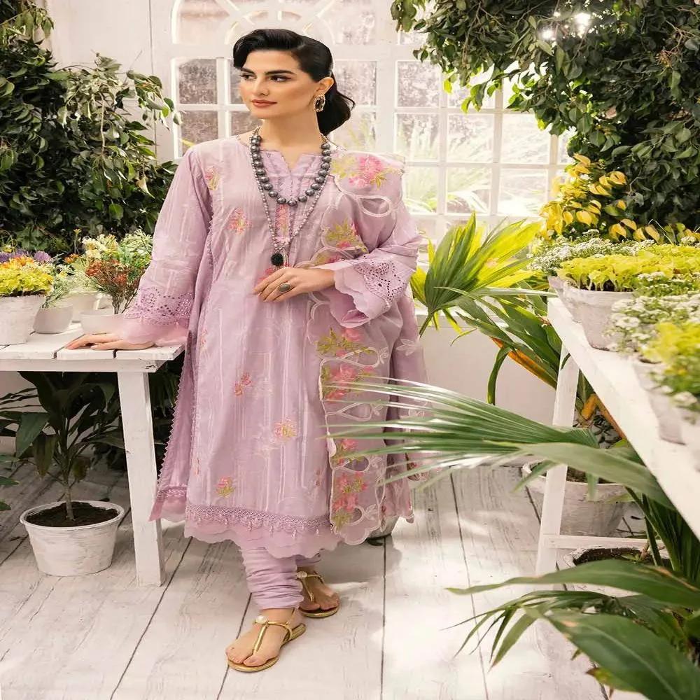 3PC Schiffli Embroidered Lawn Lacquer Printed Unstitched Suit DN-32008 by Gul Ahmed