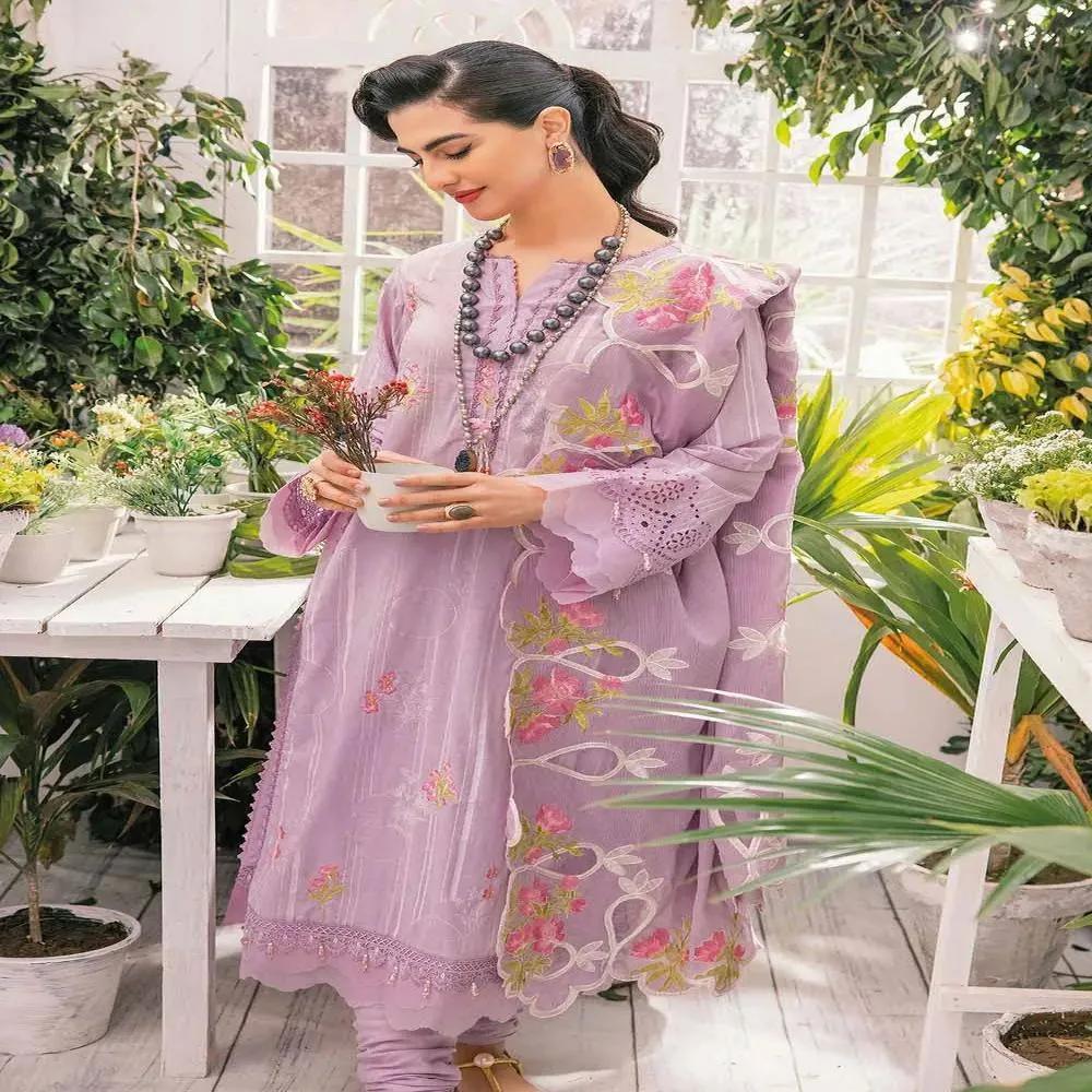 3PC Schiffli Embroidered Lawn Lacquer Printed Unstitched Suit DN-32008 by Gul Ahmed