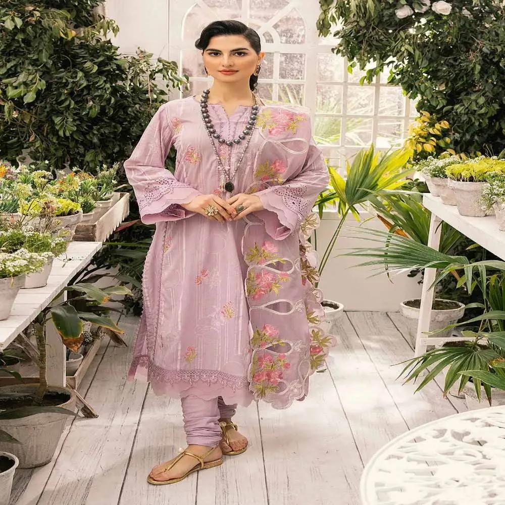 3PC Schiffli Embroidered Lawn Lacquer Printed Unstitched Suit DN-32008 by Gul Ahmed