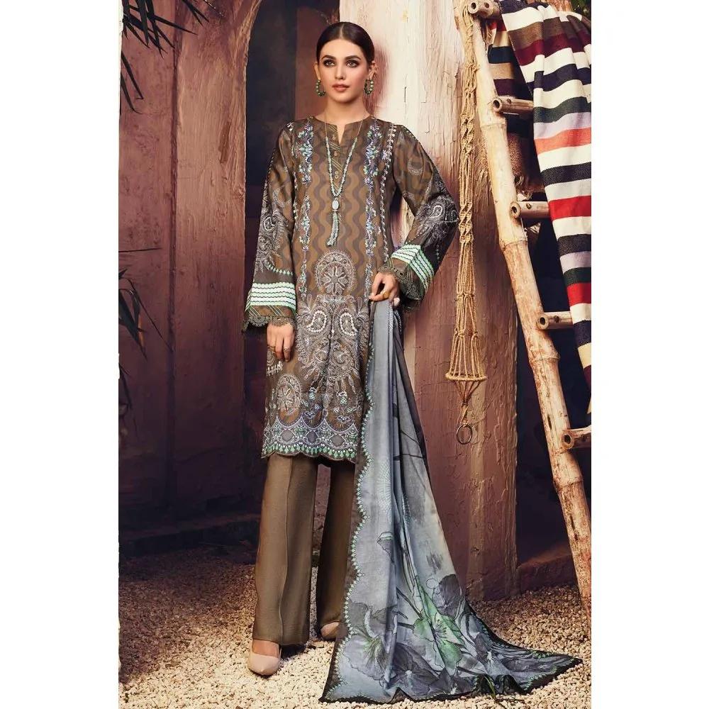 3PC Unstitched Digital Printed Corduroy Suit with Cotton Net Dupatta CD-12015 B by Gul Ahmed