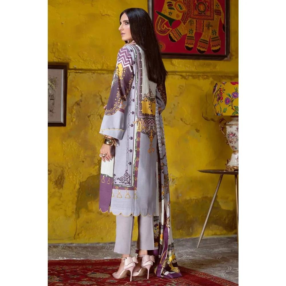 3PC Unstitched Embroidered Khaddar Suit with Digital Printed Dupatta K-12018 by Gul Ahmed