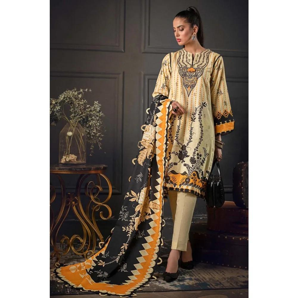 3PC Unstitched Embroidered Khaddar Suit with Digital Printed Khaddar Dupatta K-12016 - Gul Ahmed