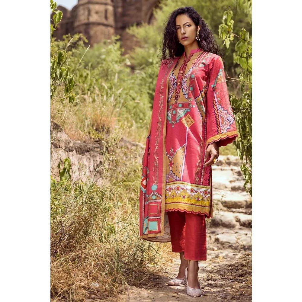 3PC Unstitched Embroidered Khaddar Suit with Digital Printed Khaddar Dupatta K-12024 - Gul Ahmed