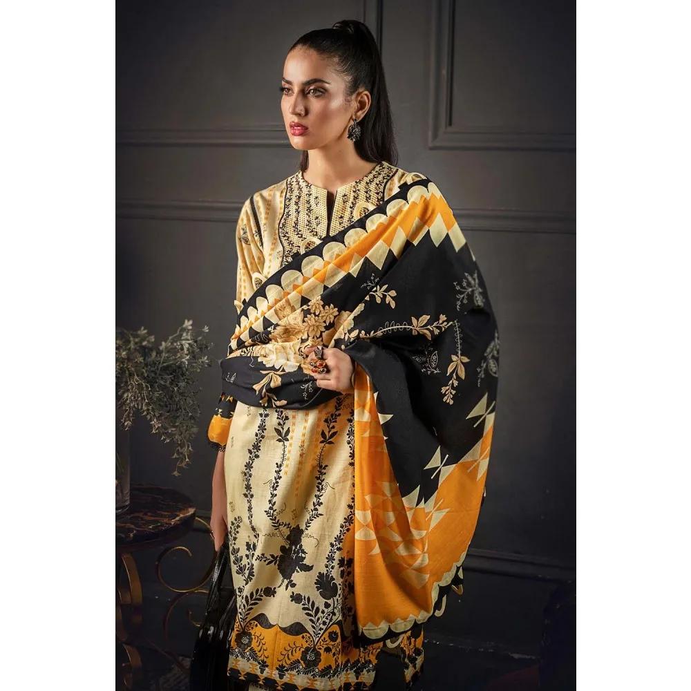 3PC Unstitched Embroidered Khaddar Suit with Digital Printed Khaddar Dupatta K-12016 - Gul Ahmed