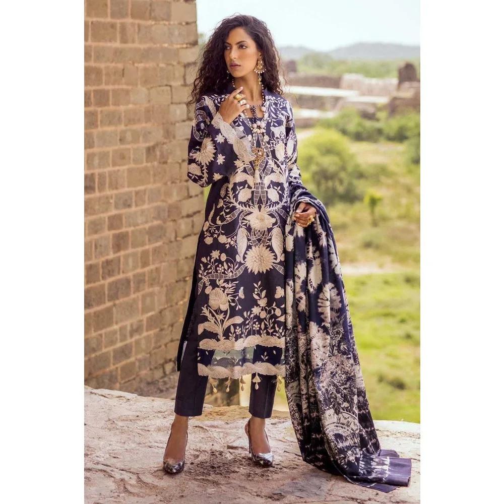 3PC Unstitched Embroidered Khaddar Suit with Digital Printed Khaddar Dupatta K-12020 - Gul Ahmed Ideas