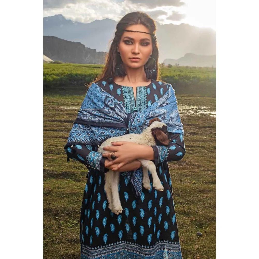 3PC Unstitched Khaddar Embroidered Suit With Poly Viscose Dupatta PVS-12013 - Gul Ahmed