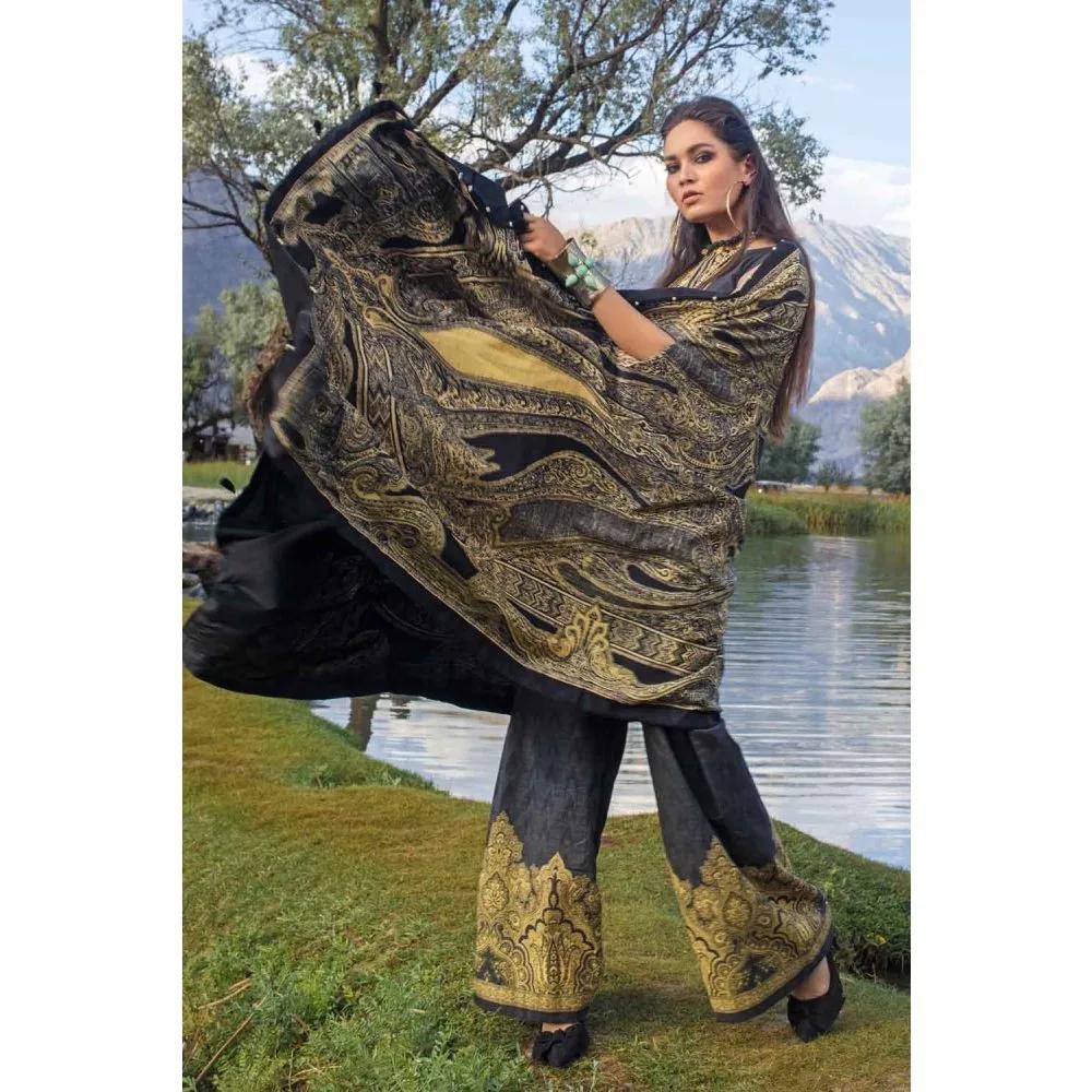 3PC Unstitched Khaddar Embroidered Suit With Poly Viscose Dupatta PVS-12011 - Gul Ahmed