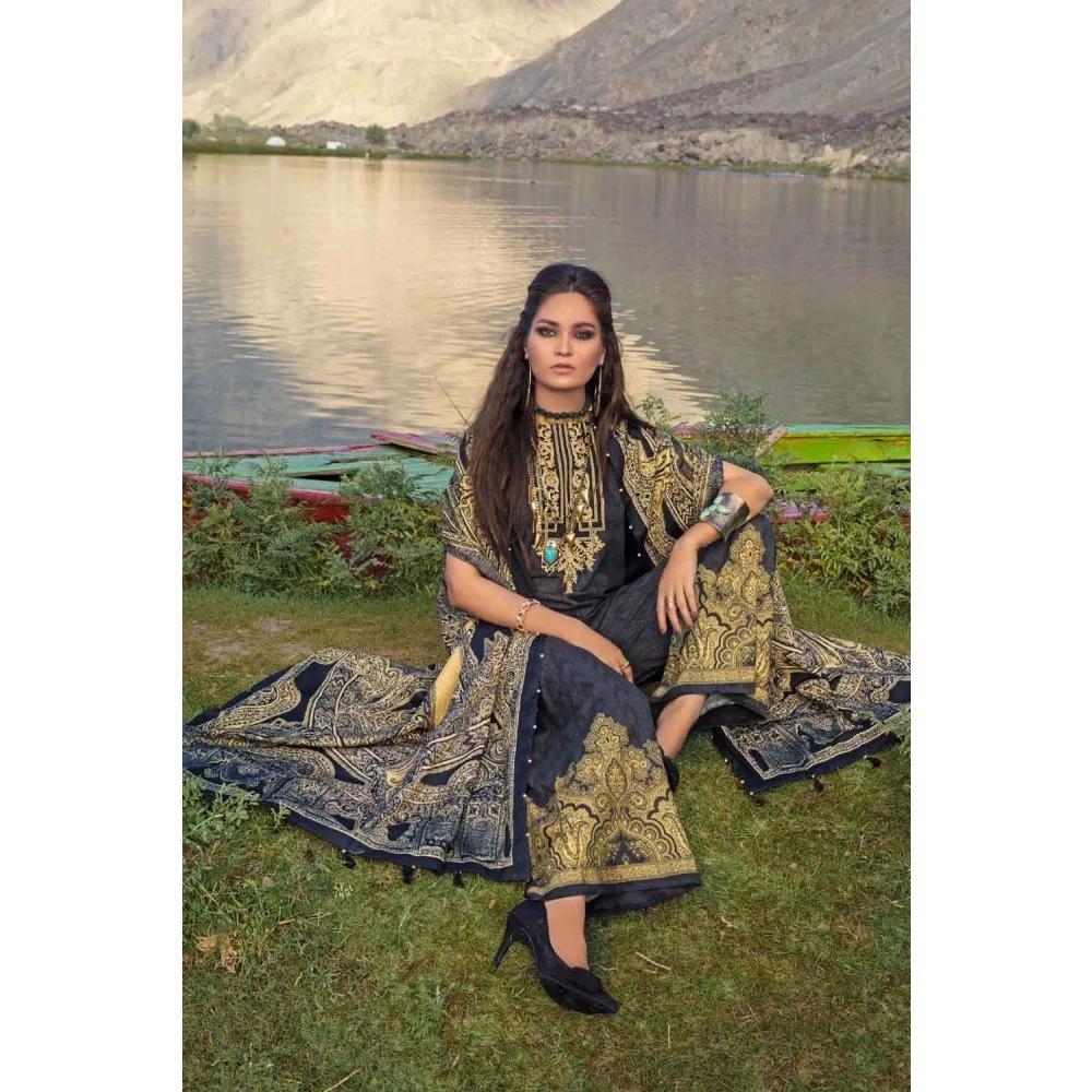 3PC Unstitched Khaddar Embroidered Suit With Poly Viscose Dupatta PVS-12011 - Gul Ahmed