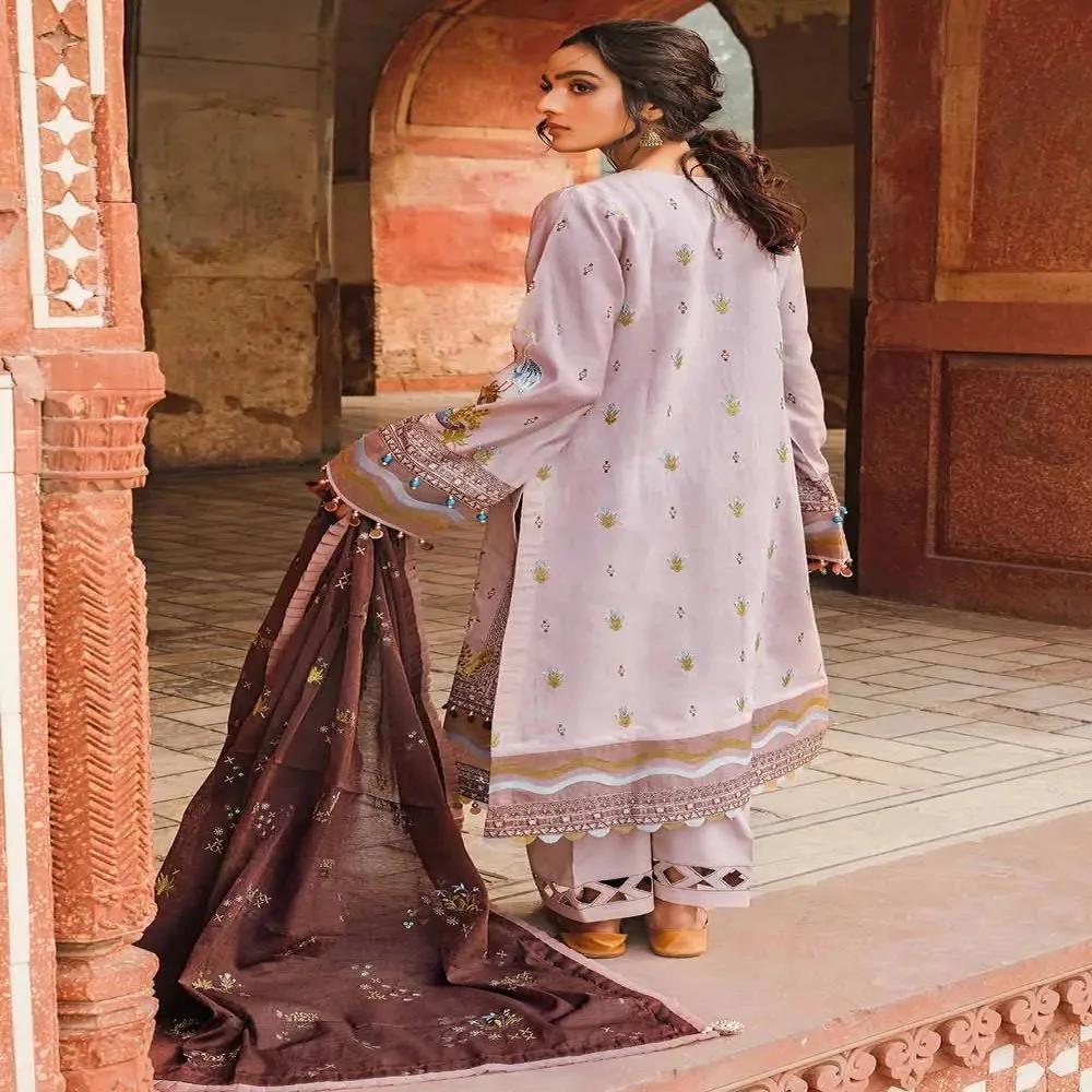 3PC Unstitched Lawn Embroidered Suit with Paper Cotton Dupatta FE-12013 by Gul Ahmed
