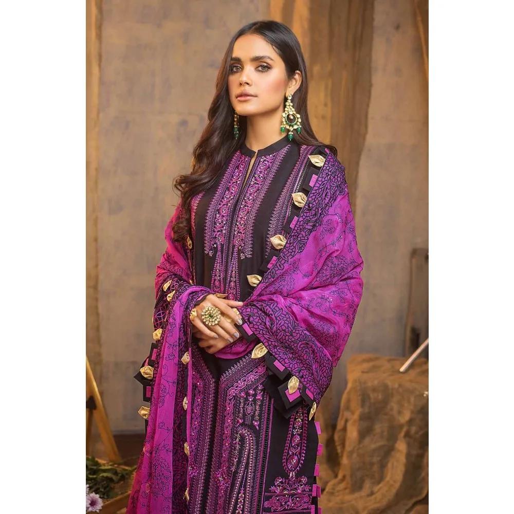 3PC Unstitched Zari Lawn Suit With Chiffon Dupatta PM-380 by Gul Ahmed