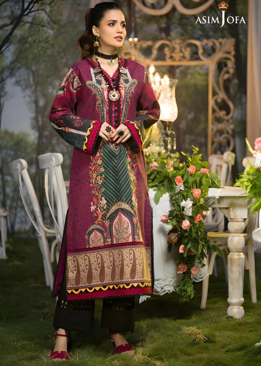 Asim Jofa 1-Piece Printed Unstitched Luxury Lawn  – AJPR 26