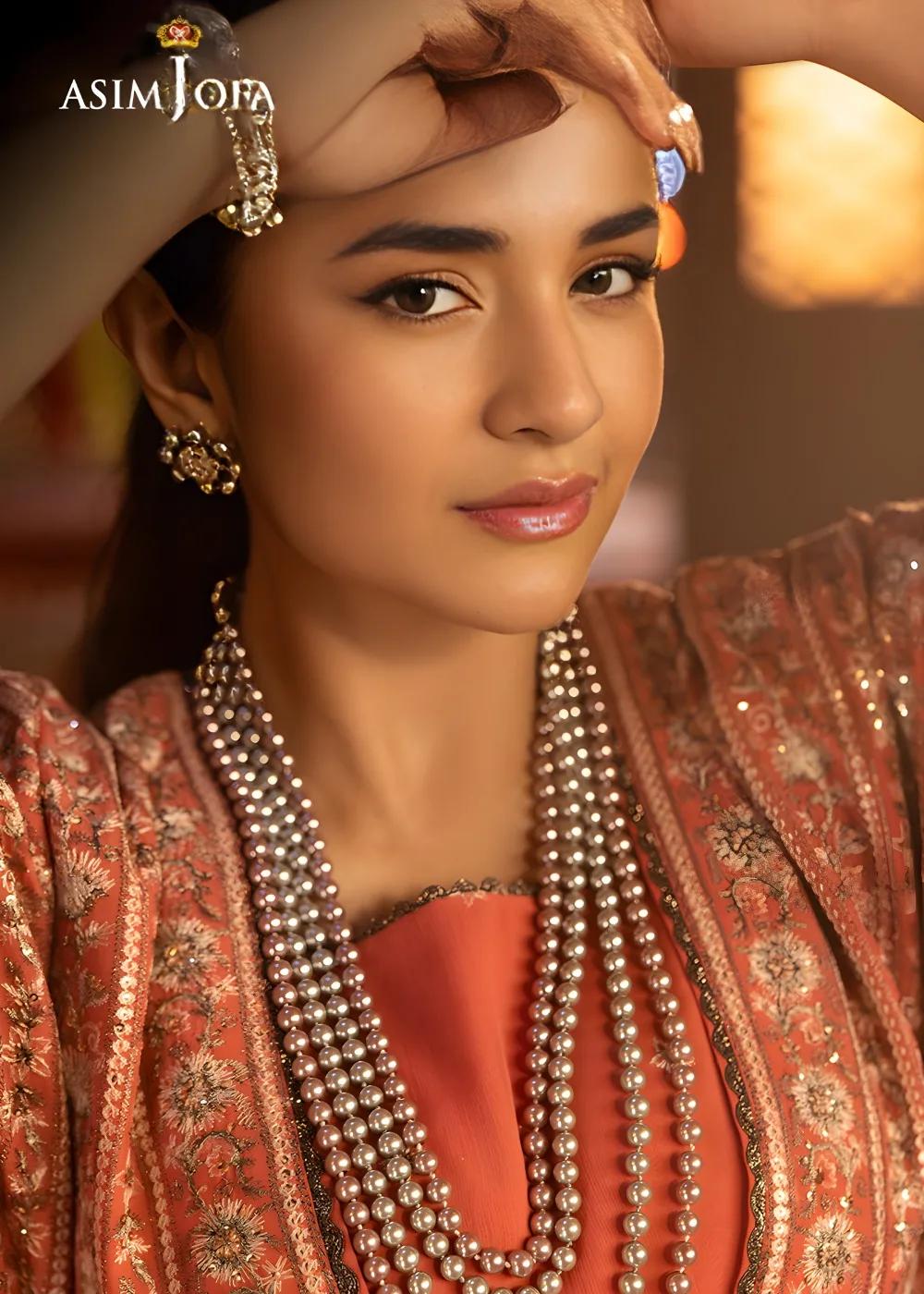 Asim Jofa 2-Piece Unstitched Luxury Embroidered Chiffon Shirt with Luxury Silk Trouser AJLFF-14