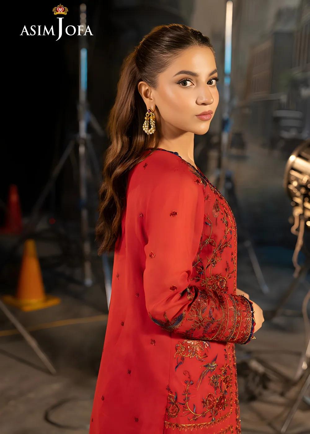 Asim Jofa 2-Piece Unstitched Luxury Embroidered Paper Cotton with Luxury Embroidered Silk Trouser AJLFF-12