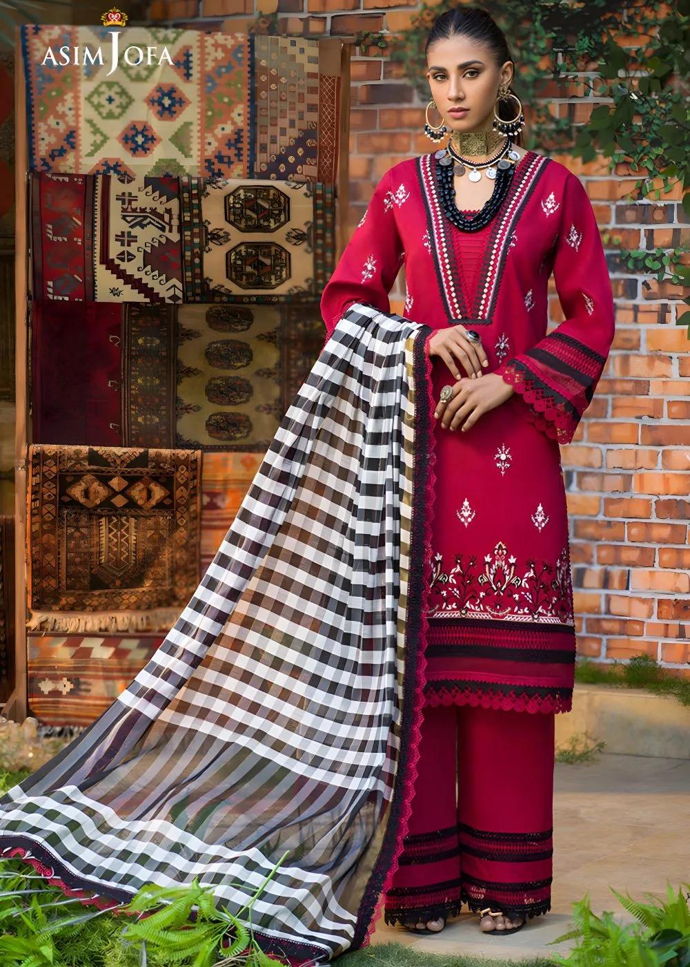 Asim Jofa 3-Piece Digitally Printed Embroidered Unstitched Lawn – AJPR-15