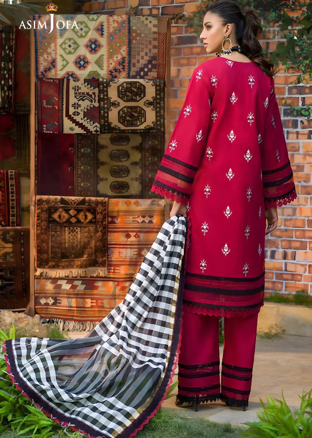 Asim Jofa 3-Piece Digitally Printed Embroidered Unstitched Lawn – AJPR-15