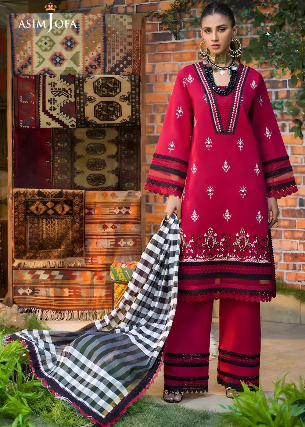 Asim Jofa 3-Piece Digitally Printed Embroidered Unstitched Lawn – AJPR-15