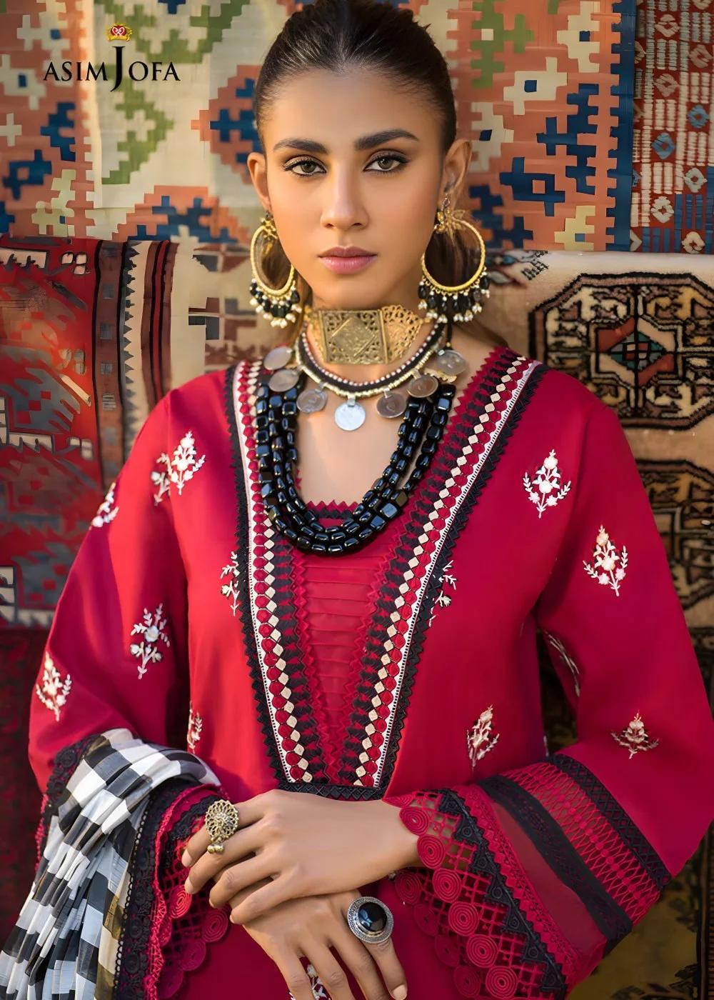 Asim Jofa 3-Piece Digitally Printed Embroidered Unstitched Lawn – AJPR-15
