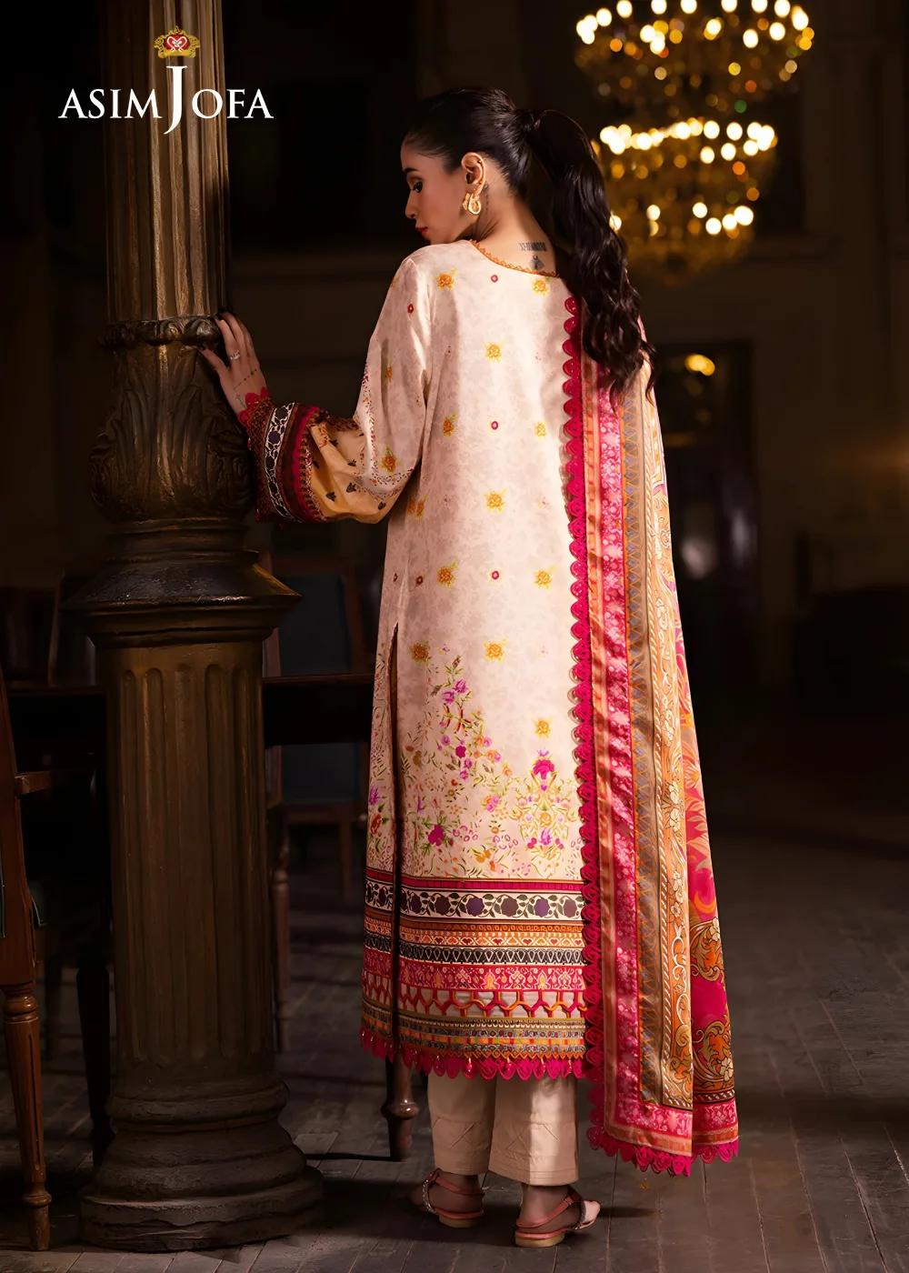 Asim Jofa 3-Piece Printed Embroidered Unstitched Luxury Lawn – AJUBJ-02