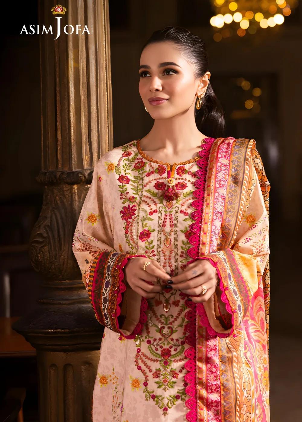 Asim Jofa 3-Piece Printed Embroidered Unstitched Luxury Lawn – AJUBJ-02