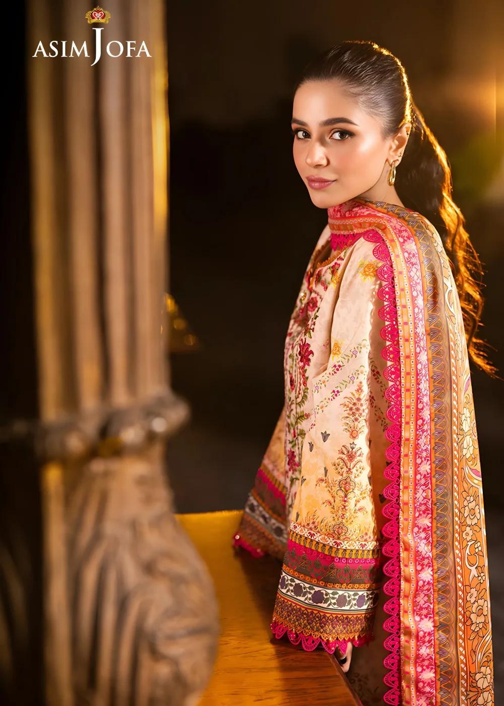Asim Jofa 3-Piece Printed Embroidered Unstitched Luxury Lawn – AJUBJ-02