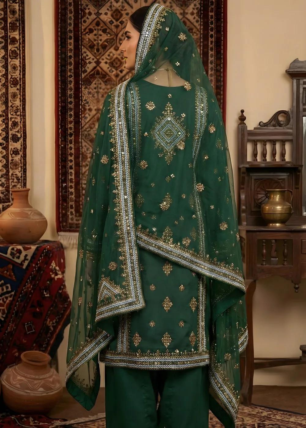 Askani Group 3-Piece Unstitched Luxury Embroidered Chiffon Shirt with Luxury Embroidered Chiffon Dupatta
