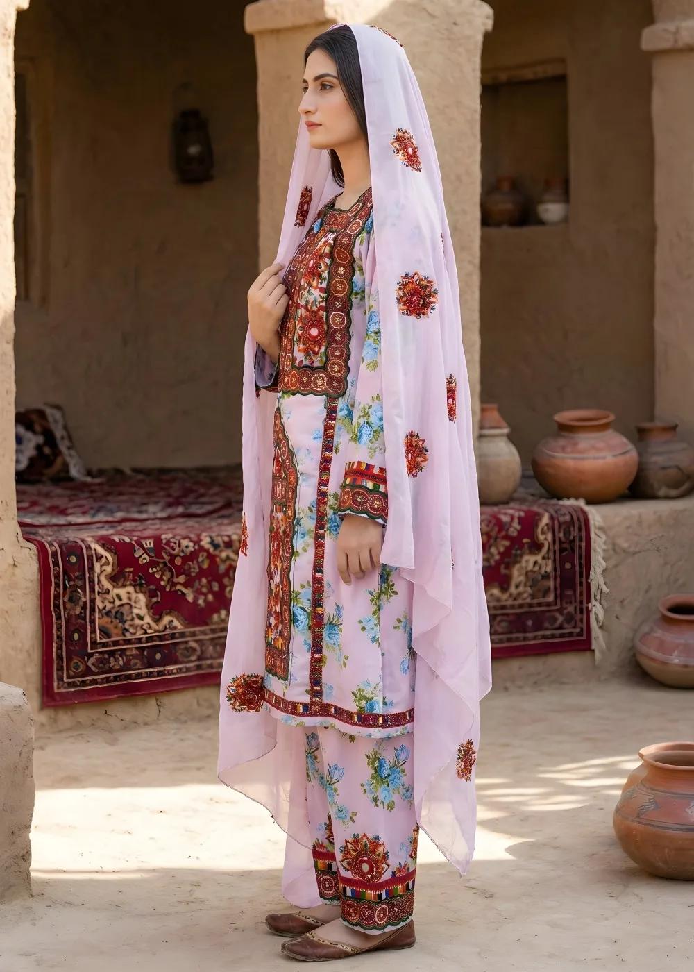 Askani Group 3-Piece Unstitched Luxury Embroidered Georgette Shirt with Luxury Embroidered Georgette Dupatta