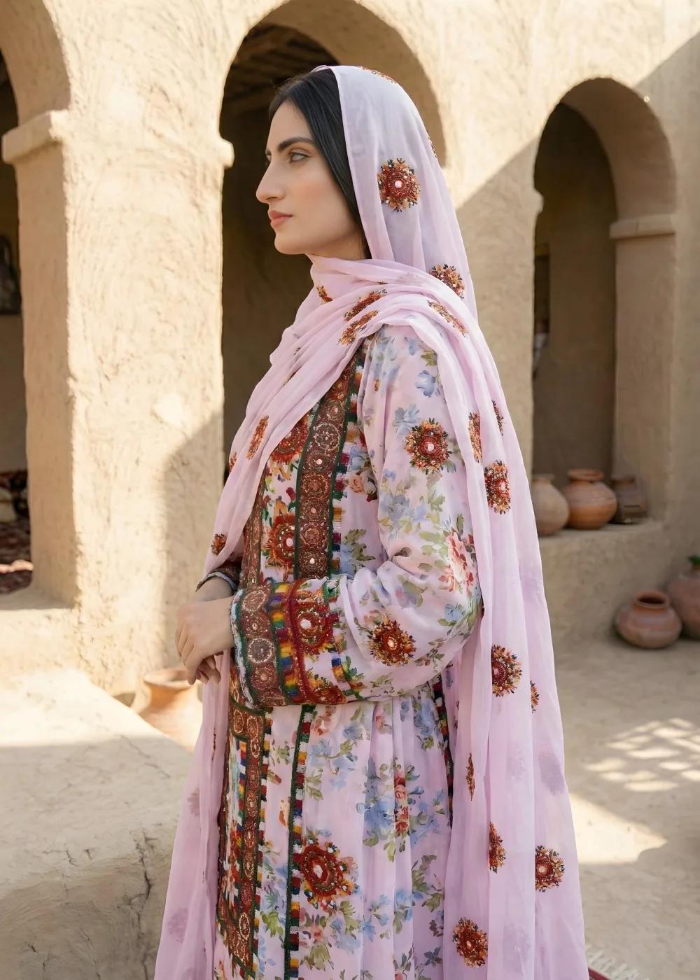 Askani Group 3-Piece Unstitched Luxury Embroidered Georgette Shirt with Luxury Embroidered Georgette Dupatta