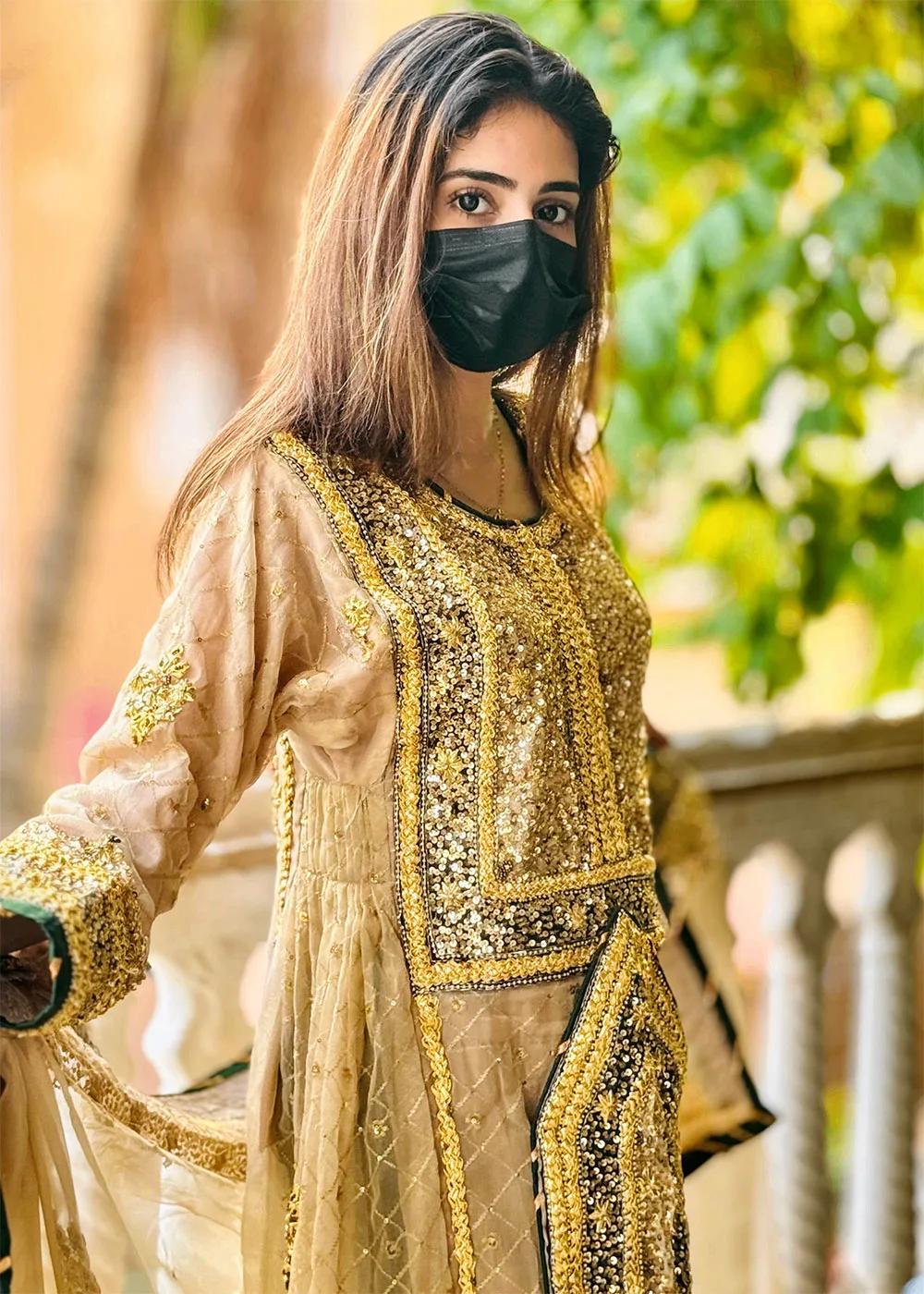 Askani Group Balochi Bridal Dress 3-Piece Unstitched Premium Luxury Hand Embroidered Chiffon Suit