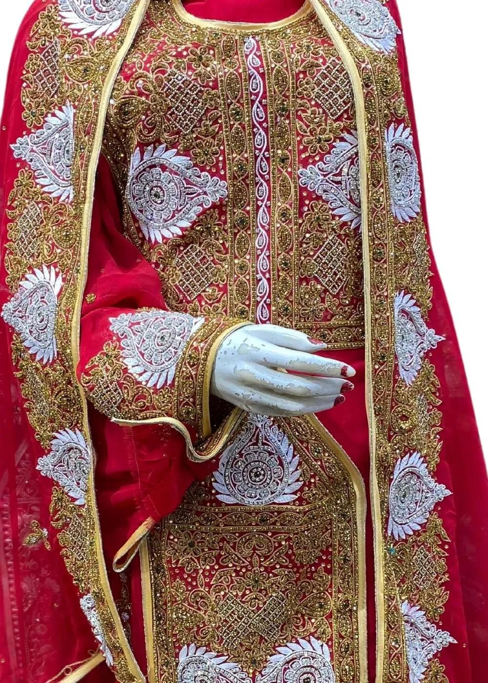 Askani Group Balochi Bridal Dress 3-Piece Unstitched Premium Luxury Hand Embroidered Chiffon Suit