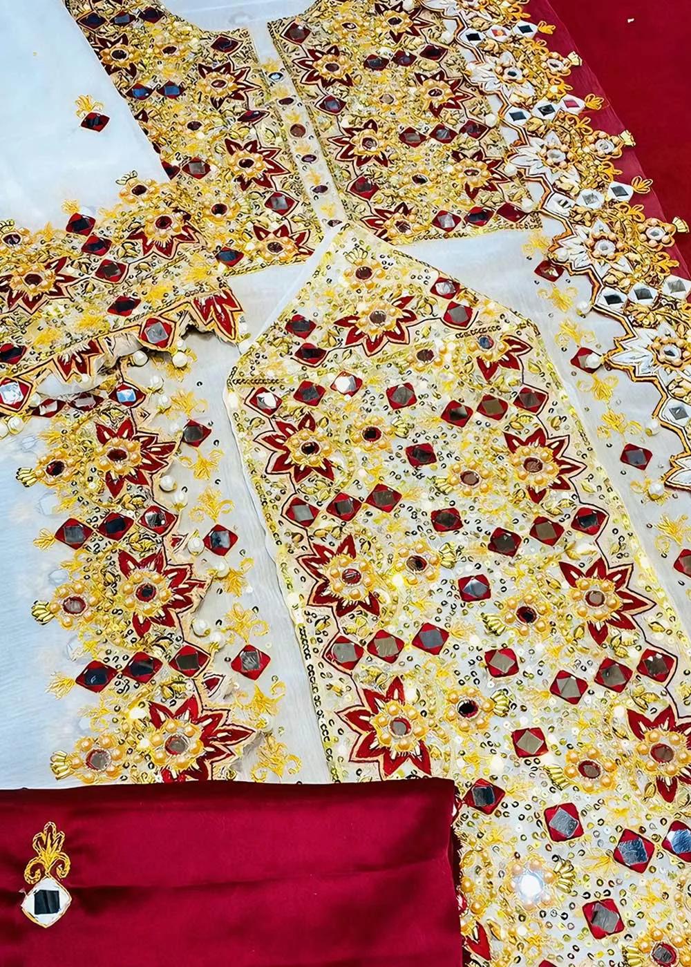 Askani Group Balochi Party Wear 3-Piece Unstitched Premium Embroidered Luxury Chiffon Suit