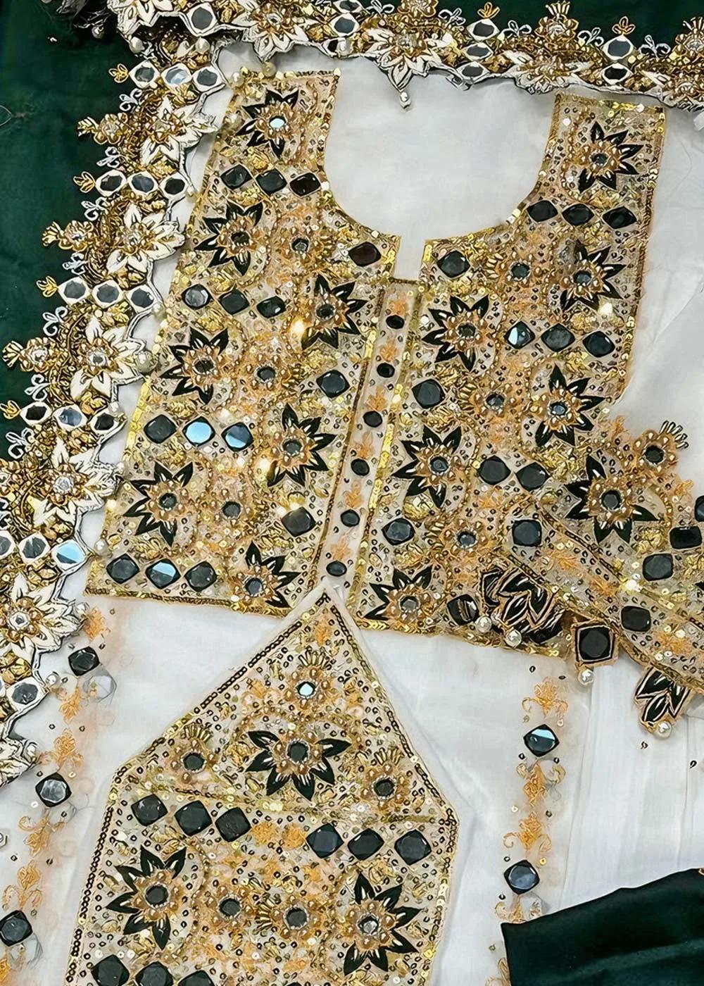 Askani Group Balochi Party Wear Dress 3-Piece Unstitched Premium Embroidered Luxury Chiffon Suit