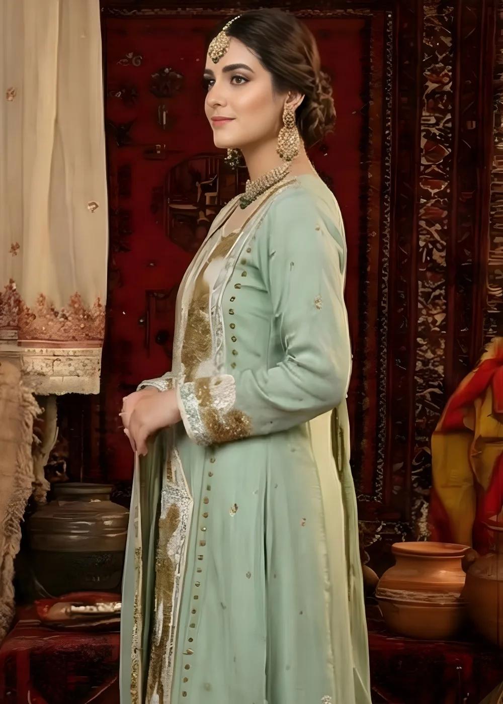 Askani Group Balochi Wedding Dress 3-Piece Unstitched Hand Embroidered Chiffon Suit