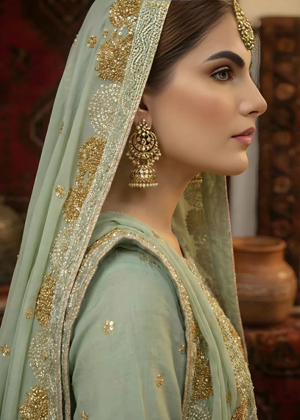Askani Group Balochi Wedding Dress 3-Piece Unstitched Hand Embroidered Chiffon Suit