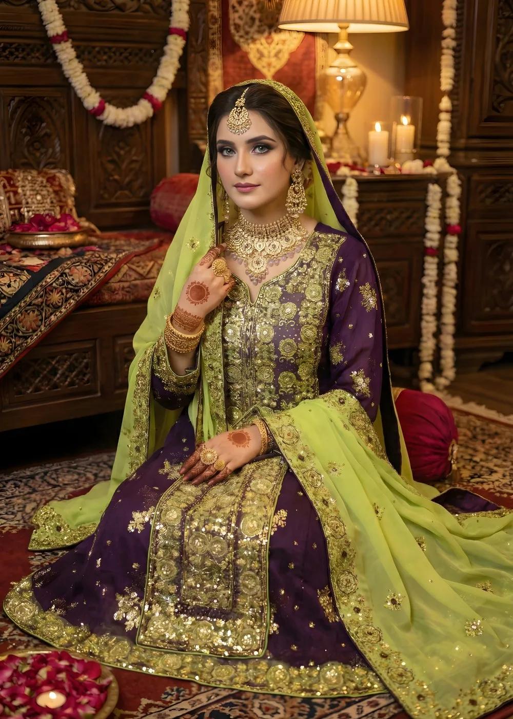 Askani Group Balochi Wedding Dress 3-Piece Unstitched Hand Embroidered Chiffon Shirt with Hand Embroidered Chiffon Dupatta