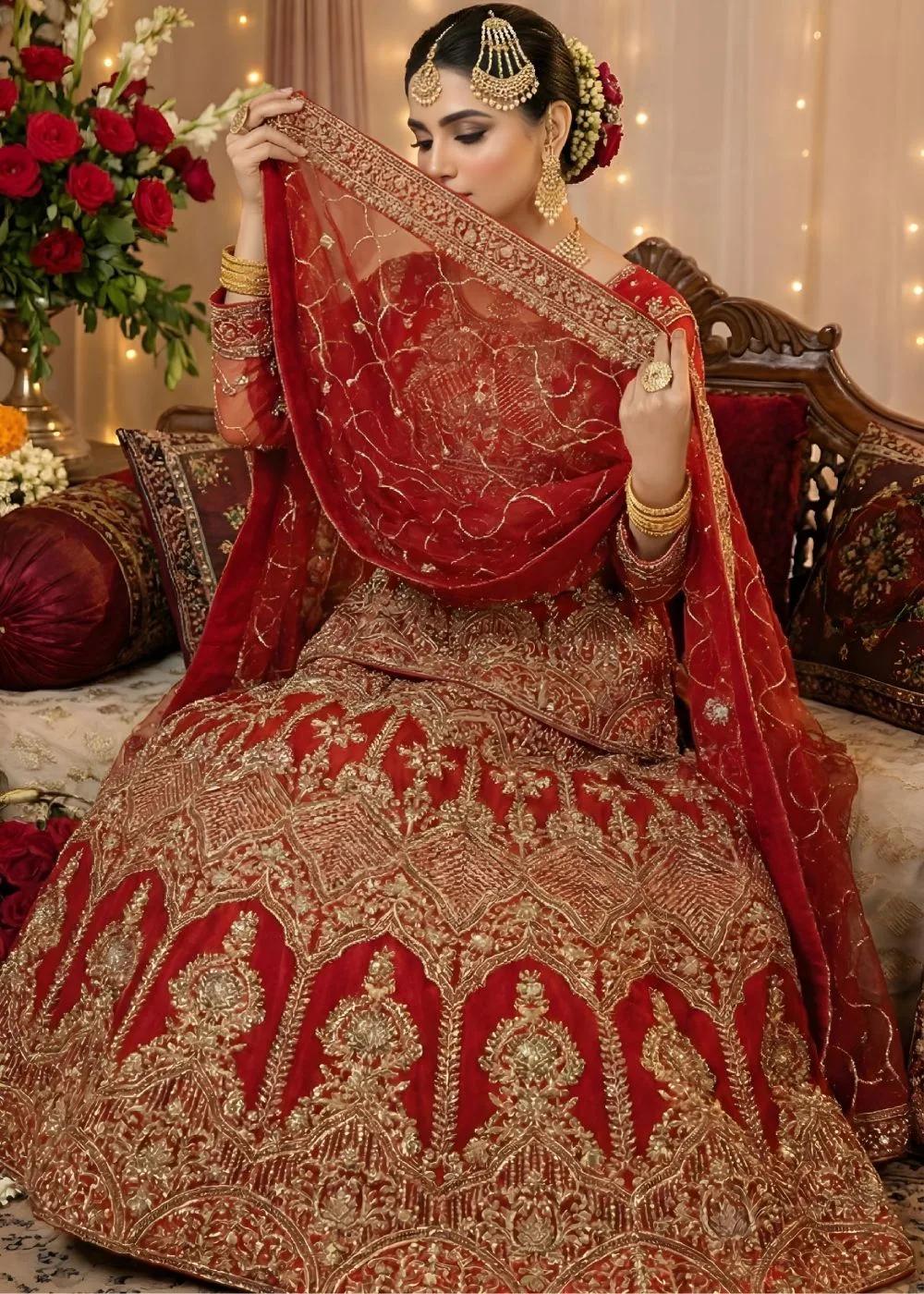 Askani Group Bridal Sharara Suit Heavily Embroidered on Net with Short Shirt with Dupatta – Ready to Wear