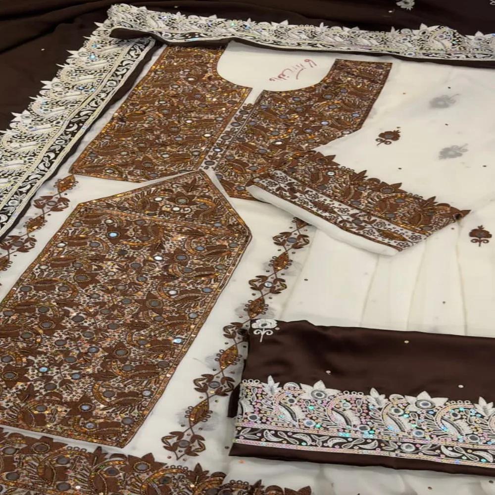 Balochi Dress Heavy Embroidered with Sequence - A Timeless 3-Piece Chiffon Suit by Askani Group