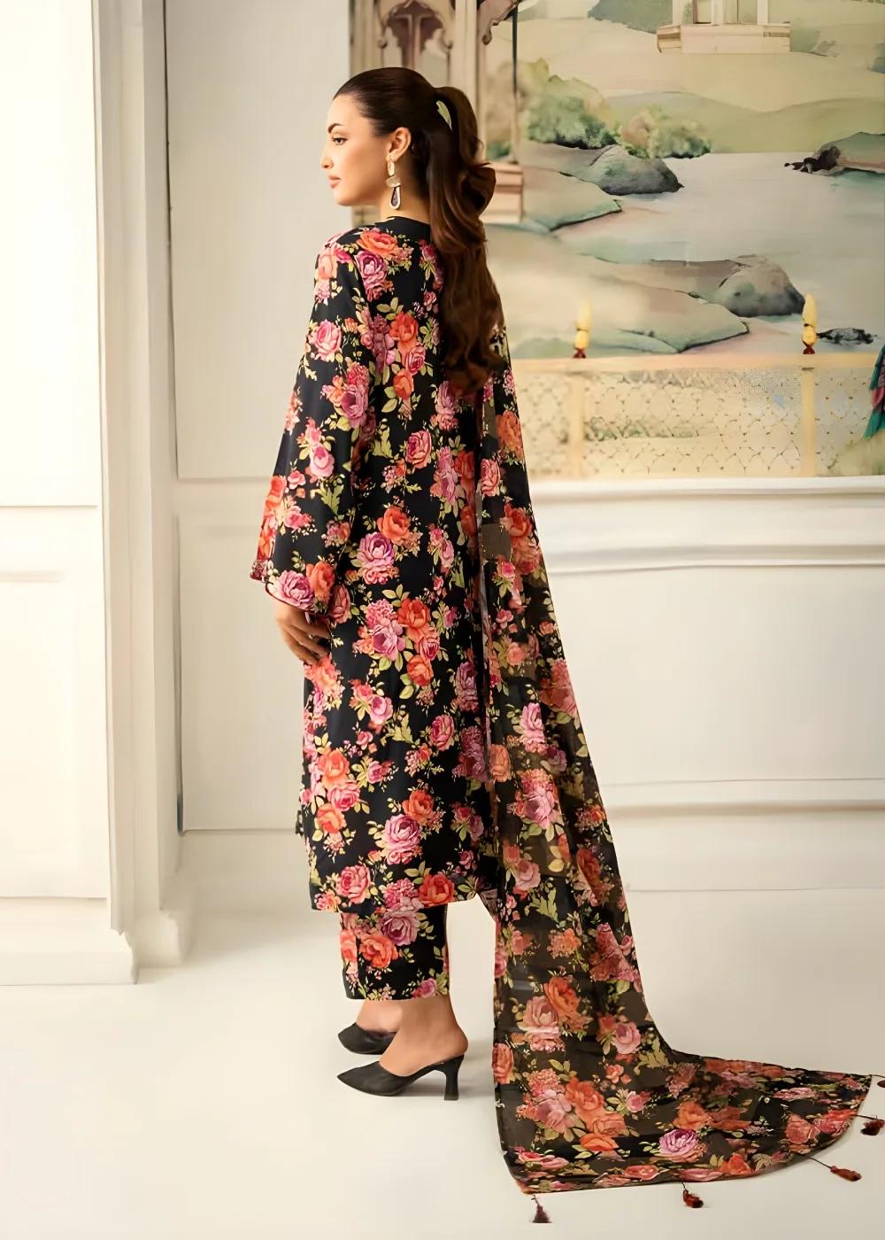 Brenish 3-Piece Unstitched Digital Printed Linen Bana Dora Suit