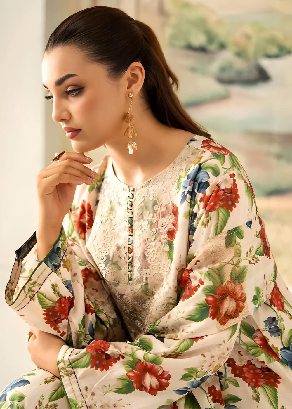 Brenish 3-Piece Unstitched Digital Printed Linen Bana Dora Suit