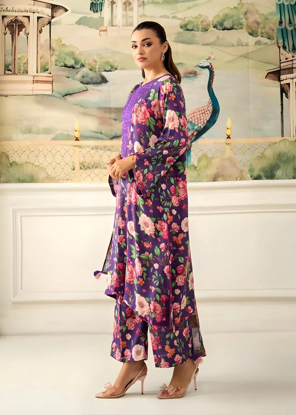 Brenish 3-Piece Unstitched Digital Printed Linen Bana Dora Suit