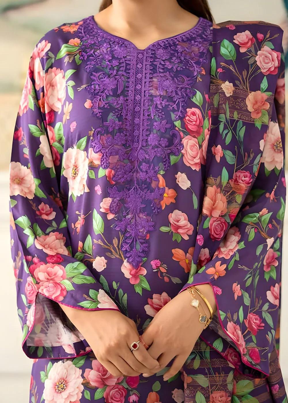 Brenish 3-Piece Unstitched Digital Printed Linen Bana Dora Suit